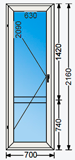 Балконная дверь(700Х2160)