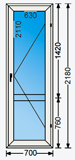 Балконная дверь(700Х2180)